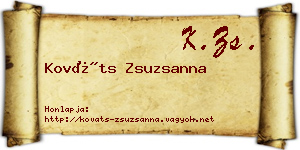 Kováts Zsuzsanna névjegykártya